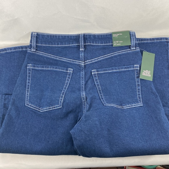 Wild Fable super high rise straight dark blue denim casual weekend streetwear 4 - Picture 4 of 8